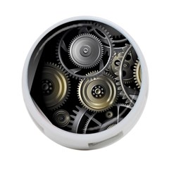 Abstract Style Gears Gold Silver 4-port Usb Hub (two Sides)