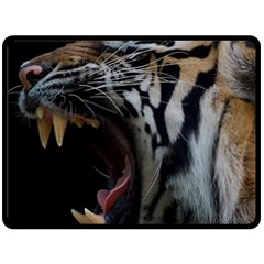 Angry Tiger Roar Two Sides Fleece Blanket (large)