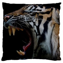 Angry Tiger Roar Standard Premium Plush Fleece Cushion Case (two Sides)