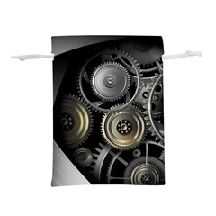 Abstract Style Gears Gold Silver Lightweight Drawstring Pouch (s) by Cemarart