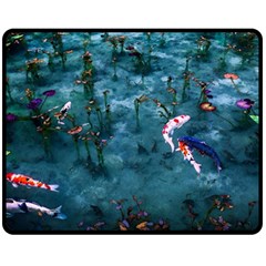 Fish Koi Carp Two Sides Fleece Blanket (medium)