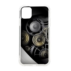 Abstract Style Gears Gold Silver Iphone 11 Tpu Uv Print Case by Cemarart