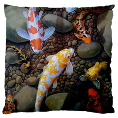 Koi Fish Clown Pool Stone Large Cushion Case (one Side)