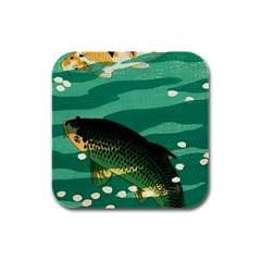 Japanese Koi Fish Rubber Square Coaster (4 Pack)