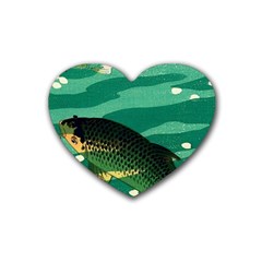 Japanese Koi Fish Rubber Coaster (heart)