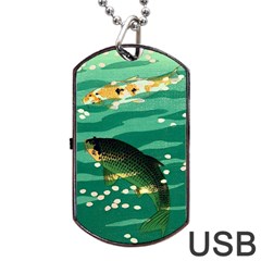 Japanese Koi Fish Dog Tag Usb Flash (two Sides)