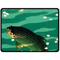 Japanese Koi Fish Two Sides Fleece Blanket (large)