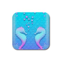 Seahorse Rubber Square Coaster (4 Pack)