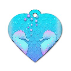 Seahorse Dog Tag Heart (one Side)