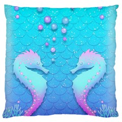 Seahorse Large Premium Plush Fleece Cushion Case (one Side)