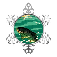 Japanese Koi Fish Metal Small Snowflake Ornament by Cemarart