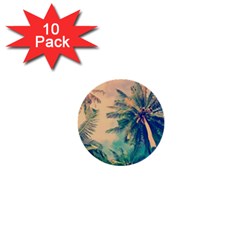 Palm Trees Beauty Nature Clouds Summer 1  Mini Buttons (10 Pack) 