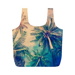 Palm Trees Beauty Nature Clouds Summer Full Print Recycle Bag (m)