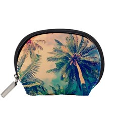 Palm Trees Beauty Nature Clouds Summer Accessory Pouch (small)