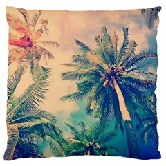 Palm Trees Beauty Nature Clouds Summer Standard Premium Plush Fleece Cushion Case (two Sides)