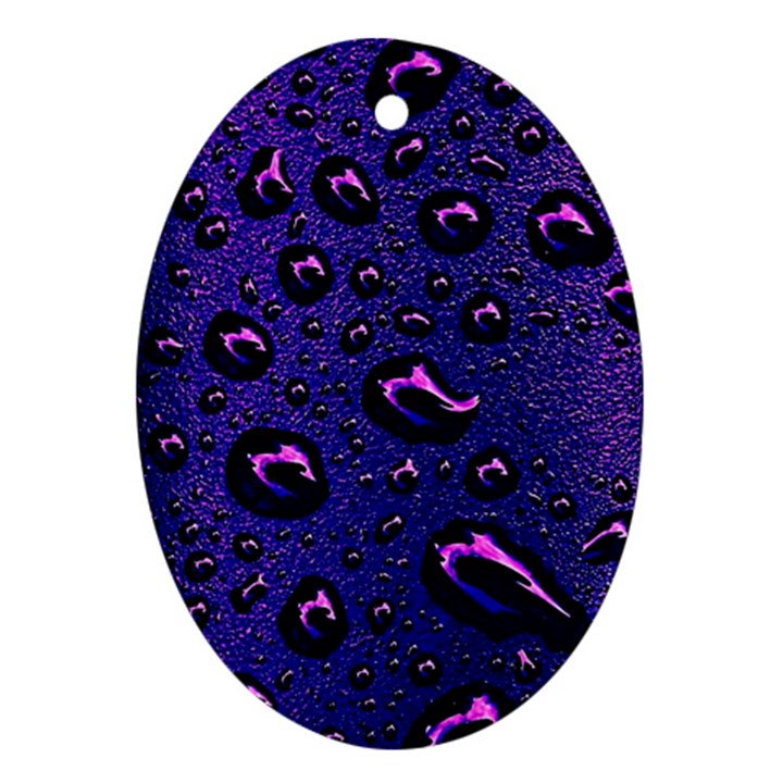 Purple Waterdrops Water Drops Ornament (Oval)