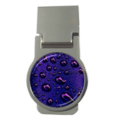 Purple Waterdrops Water Drops Money Clips (round) 