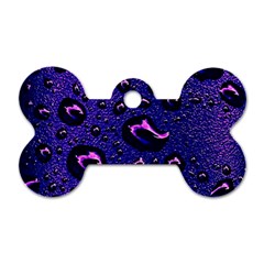 Purple Waterdrops Water Drops Dog Tag Bone (one Side)