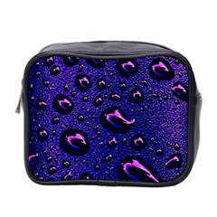 Purple Waterdrops Water Drops Mini Toiletries Bag (two Sides)