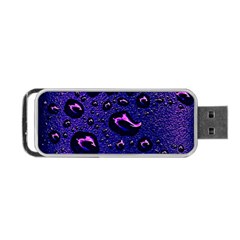 Purple Waterdrops Water Drops Portable Usb Flash (one Side)