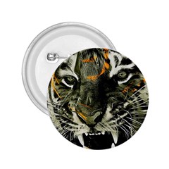 Angry Tiger Animal Broken Glasses 2 25  Buttons by Cemarart