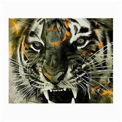 Angry Tiger Animal Broken Glasses Small Glasses Cloth