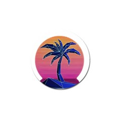 Abstract 3d Art Holiday Island Palm Tree Pink Purple Summer Sunset Water Golf Ball Marker (10 Pack)