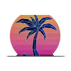 Abstract 3d Art Holiday Island Palm Tree Pink Purple Summer Sunset Water Plate Mats