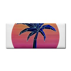 Abstract 3d Art Holiday Island Palm Tree Pink Purple Summer Sunset Water Hand Towel