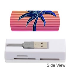 Abstract 3d Art Holiday Island Palm Tree Pink Purple Summer Sunset Water Memory Card Reader (stick)