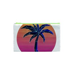 Abstract 3d Art Holiday Island Palm Tree Pink Purple Summer Sunset Water Cosmetic Bag (xs)