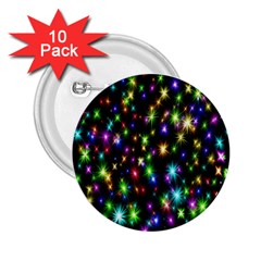 Star Colorful Christmas Abstract 2 25  Buttons (10 Pack) 