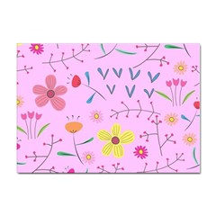 Pink Flowers Pattern Sticker A4 (10 Pack)
