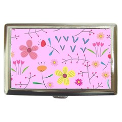 Pink Flowers Pattern Cigarette Money Case by Grandong