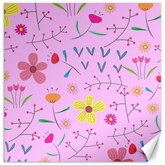 Pink Flowers Pattern Canvas 16  x 16 