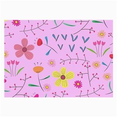 Pink Flowers Pattern Large Glasses Cloth