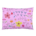 Pink Flowers Pattern Pillow Case (Two Sides) Back