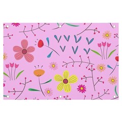 Pink Flowers Pattern Banner and Sign 6  x 4 