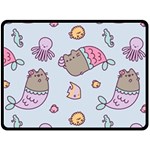 Pusheen Cat Cute Two Sides Fleece Blanket (Large) 80 x60  Blanket Back