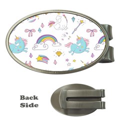 Unicorn Diamond Rainbow Shooting Star Money Clips (oval)  by Grandong