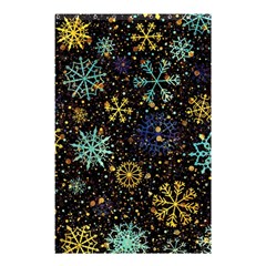 Gold Teal Snowflakes Shower Curtain 48  X 72  (small)  by Grandong