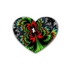 Kaleidoscopic Tropic Rubber Coaster (heart) by Grandong