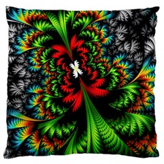 Kaleidoscopic Tropic Large Premium Plush Fleece Cushion Case (one Side) by Grandong