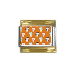 Cute Penguin Funny Pattern Gold Trim Italian Charm (9mm) by Grandong