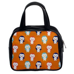 Cute Penguin Funny Pattern Classic Handbag (two Sides) by Grandong