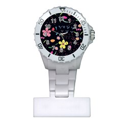 Beautiful Flower Plants Aesthetic Secret Garden Plastic Nurses Watch by Grandong