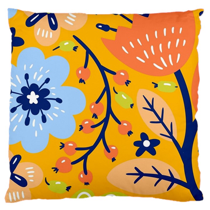 Floral Pattern Adorable Beautiful Aesthetic Secret Garden Large Cushion Case (Two Sides)