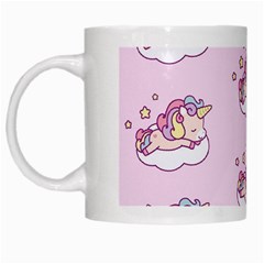 Unicorn Clouds Colorful Cute Pattern Sleepy White Mug by Grandong