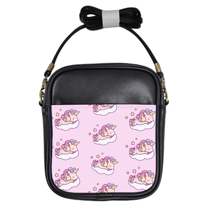 Unicorn Clouds Colorful Cute Pattern Sleepy Girls Sling Bag