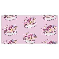 Unicorn Clouds Colorful Cute Pattern Sleepy Banner And Sign 4  X 2  by Grandong